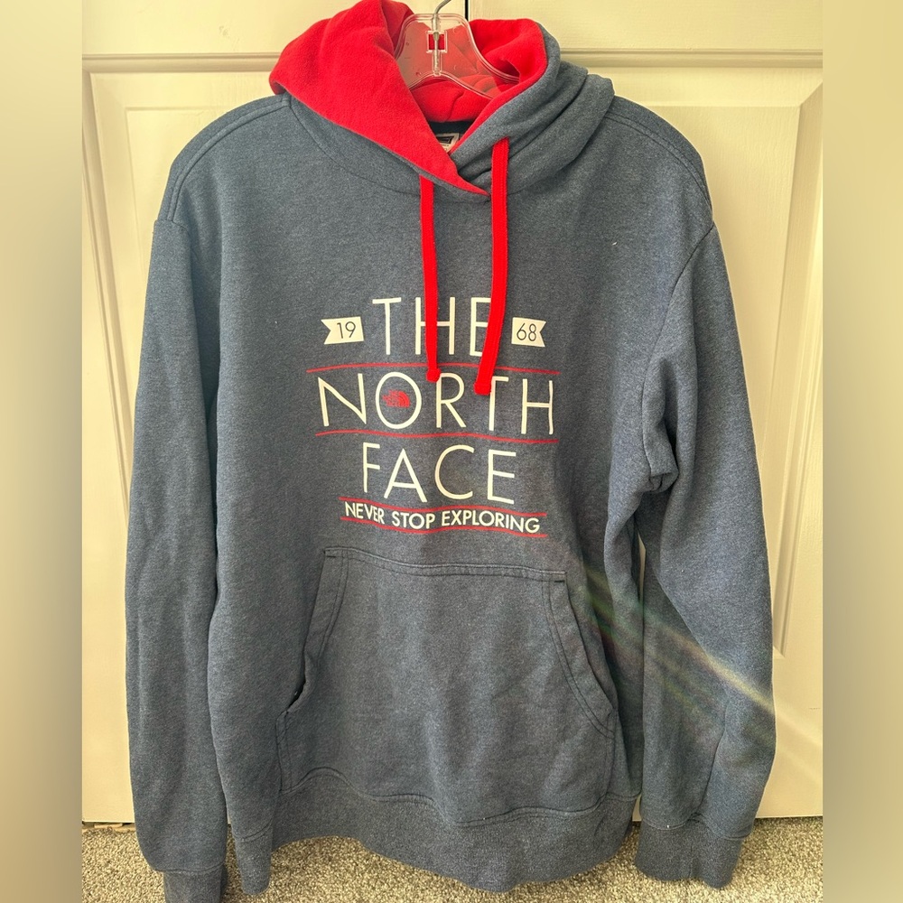 The North Face Navy and Red Men’s Hoodie